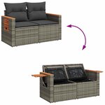 vidaXL Salon de jardin avec coussins 9 Pièces gris résine tressée acacia