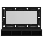 Cabinet Miroir LED vidaXL en Chêne Noir - 90x31.5x62 cm