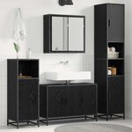 vidaXL Ensemble de mobilier de salle de bain 3 Pièces Chêne noir