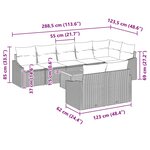 vidaXL Ensemble de Canapé de Jardin 9 Pièces Gris 55 x 55 x 37 cm Rotin