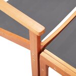 vidaXL Chaise de jardin et repose-pied Gris Eucalyptus et textilène