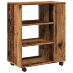vidaXL Armoire à roulettes vieux bois 60x35x75 cm bois d'ingénierie