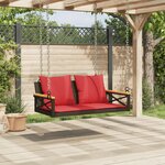 vidaXL Balancelle avec coussins marron 109x62x40 cm résine tressée