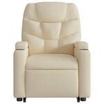 vidaXL Fauteuil inclinable électrique crème tissu