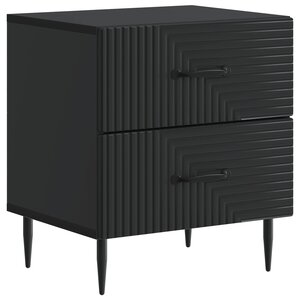 vidaXL Cabinet de chevet Noir 43 x 34 5 x 47 5 cm Bois d'ingénierie