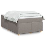 vidaXL Sommier à lattes de lit avec matelas taupe 120x190 cm tissu