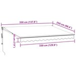 vidaXL Auvent rétractable automatique marron 350x250 cm