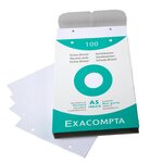 Étui de 100 fiches bristol blanc quadrillé 5x5 perforé 148x210mm Blanc EXACOMPTA