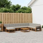 vidaXL Ensemble de canapés d'extérieur 9 Pièces Naturel et gris clair