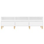 vidaXL Meuble TV blanc brillant 150x30x44 5 cm bois d'ingénierie
