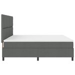 vidaXL Lit à ressort avec matelas et LED Gris foncé 200x200 cm Tissu