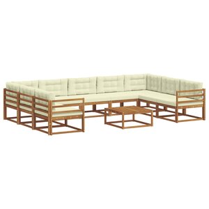 vidaXL Ensemble de canapés d'extérieur 10 Pièces Naturel et Crème