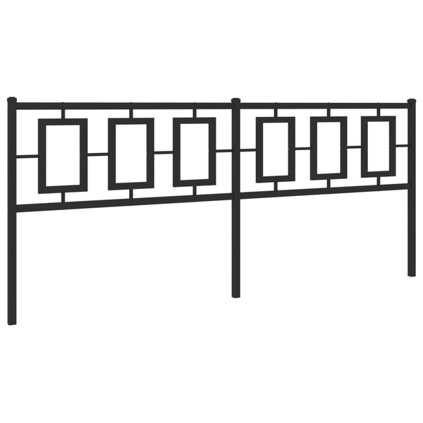 vidaXL Tête de lit métal noir 193 cm