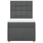 vidaXL Sommier à lattes de lit et matelas Gris foncé 90x190 cm Tissu