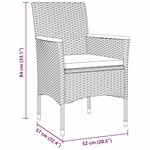 vidaXL Set de jardin 3 pièces en rotin synthétique gris