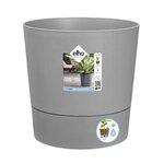 Pot de fleur rond 15 L - 29 5 x 29 5 x hauteur 29 1 cm - Ciment Clair - Plastique