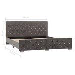 vidaXL Cadre de lit Gris Velours 160x200 cm