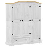 vidaXL Garde-robe Corona blanc 151 5x52x186 cm bois de pin massif