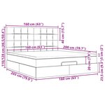VidaXL Cadre de lit ottoman avec matelas gris foncé 160x200cm tissu