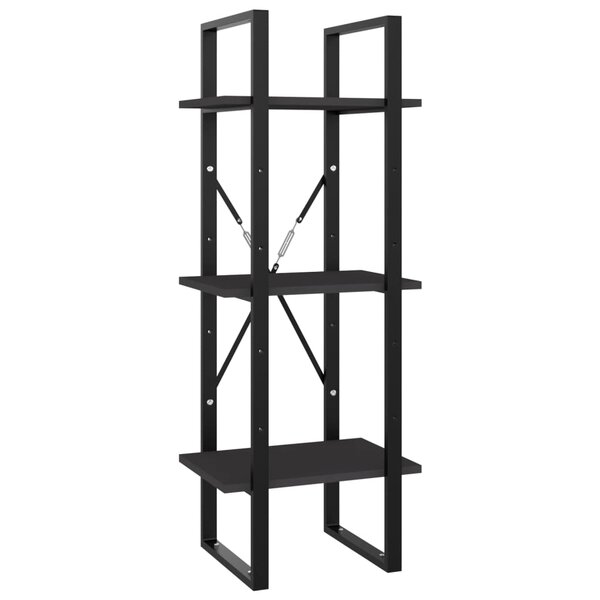 vidaXL Bibliothèque à 3 niveaux gris 40x30x105 cm bois d'ingénierie