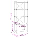 vidaXL Étagère Chêne Sonoma 60 x 30 x 155 cm Bois d'ingénierie