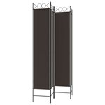 vidaXL Cloison de séparation 4 panneaux Marron 160x220 cm Tissu