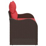 vidaXL Canapé de jardin avec coussin 121 x 62 x 69 cm polyrotin