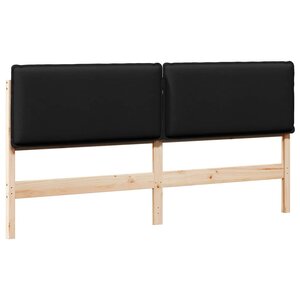 vidaXL Tête de lit capitonnée Naturel et Noir 180 cm Pin massif