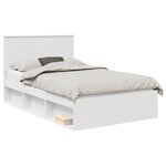 vidaXL Cadre de lit Blanc 120 x 200 cm Bois de pin massif