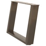 vidaXL Pieds de table basse en U 2 pièces acier naturel 70 x (42-43) cm