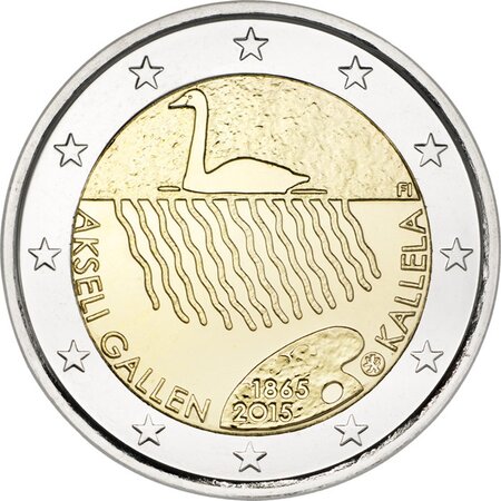 Pièce de monnaie 2 euro commémorative Finlande 2015 – Akseli Gallen-Kallela