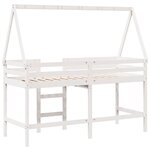 vidaXL Lit superposé avec échelle et toit sans matelas blanc 90x190 cm