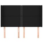 vidaXL Tête de lit avec oreilles Noir 147x16x118/128 cm Tissu