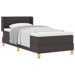 vidaXL Lit à ressorts avec matelas Marron foncé 200 x 90 cm Polyester