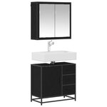 vidaXL Ensemble de mobilier de salle de bain 2 Pièces Chêne noir