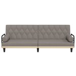 vidaXL Canapé-lit avec accoudoirs taupe tissu