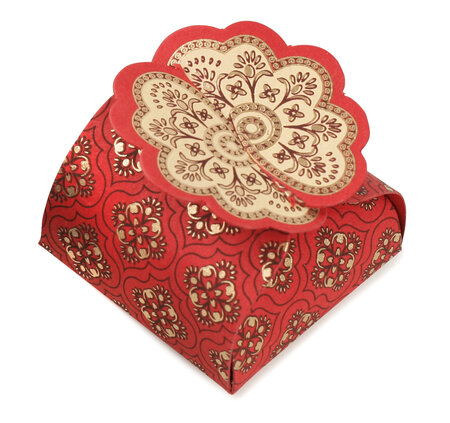 Boite en papier Florets Ispahan 5 pièces Rouge