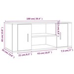 vidaXL Meuble TV Chêne fumé 100x35x40 cm Bois d'ingénierie