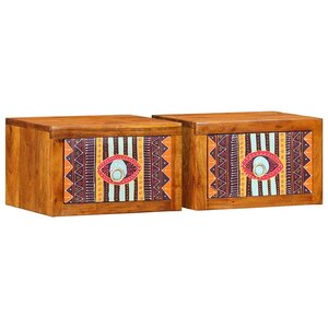 vidaXL Cabinet de chevet avec tiroir 2 Pièces Marron 35 x 30 x 22 cm