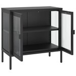 vidaXL Buffet noir 70x35x70 cm verre et acier