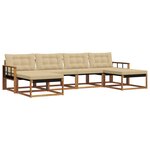 vidaXL Ensemble de canapés d'extérieur 6 pc Naturel et Beige