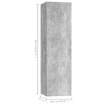 vidaXL Ensemble de meubles TV 4 Pièces Gris béton Bois d'ingénierie