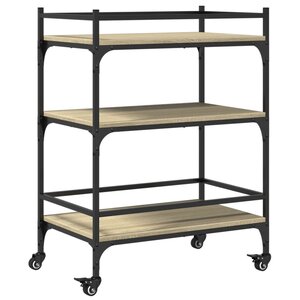 vidaXL Chariot de cuisine chêne sonoma 65x40x86 5 cm bois d'ingénierie