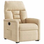 vidaXL Fauteuil inclinable crème tissu microfibre
