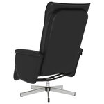 vidaXL Fauteuil inclinable avec repose-pieds noir similicuir