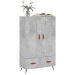 vidaXL Buffet haut gris béton 69 5x31x115 cm bois d'ingénierie
