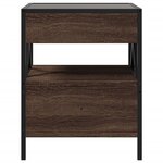 vidaXL Table de chevet avec LED infini chêne marron 40x40x51 cm