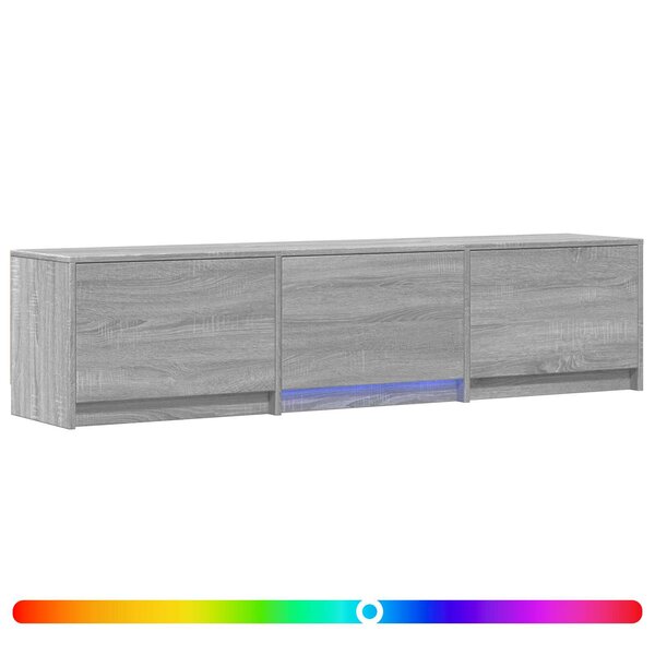 vidaXL Meuble TV avec LED 165x34x40 cm Gris Sonoma Bois d’ingénierie