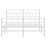 vidaXL Cadre de lit métal avec tête de lit/pied de lit blanc 140x200cm