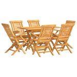 vidaXL Ensemble à manger de jardin 7 Pièces Bois de teck solide